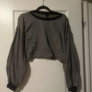 Wild Fable Black and White Striped Crop Top